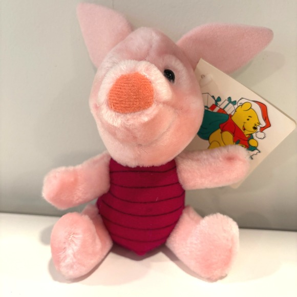Vintage 1991 Sears Piglet Plush Christmas Holiday‎ Disney Beanbag Toy - Picture 4 of 12